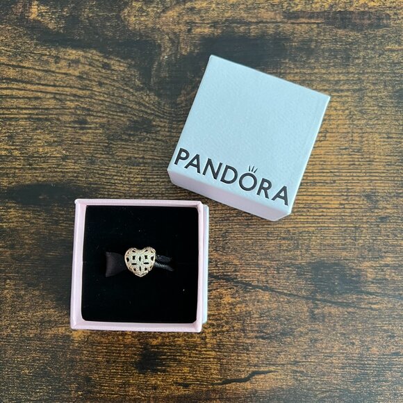 NIB Pandora 14K Gold Heart of Luxury #757557 CZ - Picture 2 of 6
